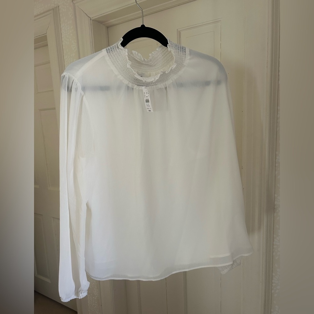 J.CREW  SMOCKED TOP SHIRT BLOUSE SIZE XL 
AS366